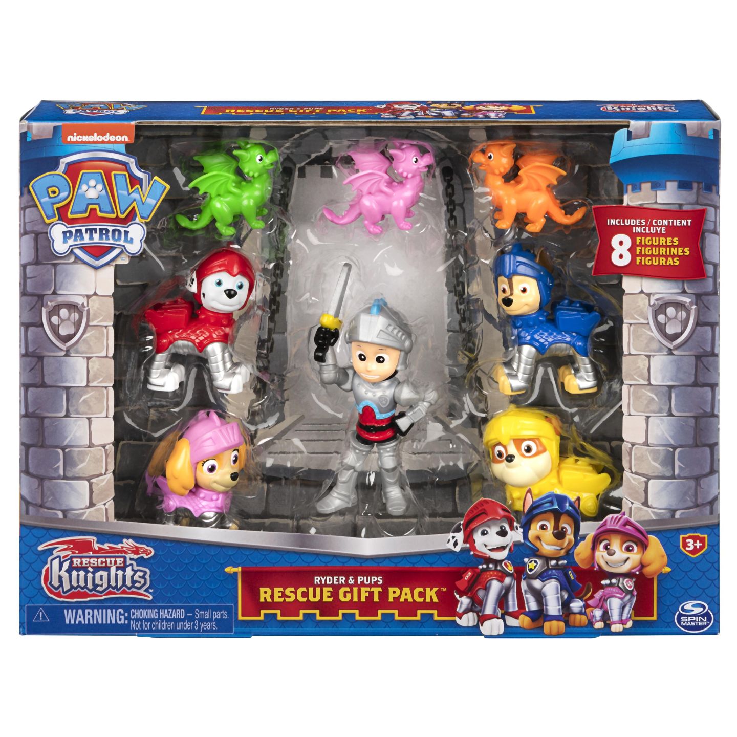 PAW Patrol Rescue Knights - Ryder & Pups Cadeauset met 8 actiefiguren PAW Patrol Rescue Knights - Ryder & Pups Cadeauset met 8 actiefiguren