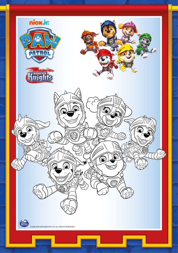 PAW Patrol Rescue Knights kleurplaten PAW Patrol Rescue Knights kleurplaten