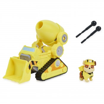 PAW Patrol De Film, Rubble's Deluxe voertuig met verzamelfiguur PAW Patrol De Film, Rubble's Deluxe voertuig met verzamelfiguur