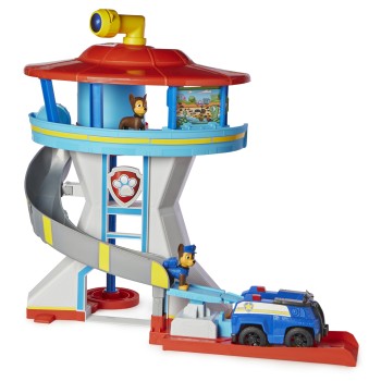 PAW Patrol, Uitkijktoren-speelset met voertuigwerper 2 Chase-actiefiguren de politieauto van Chase en accessoires PAW Patrol, Uitkijktoren-speelset met voertuigwerper 2 Chase-actiefiguren de politieauto van Chase en accessoires